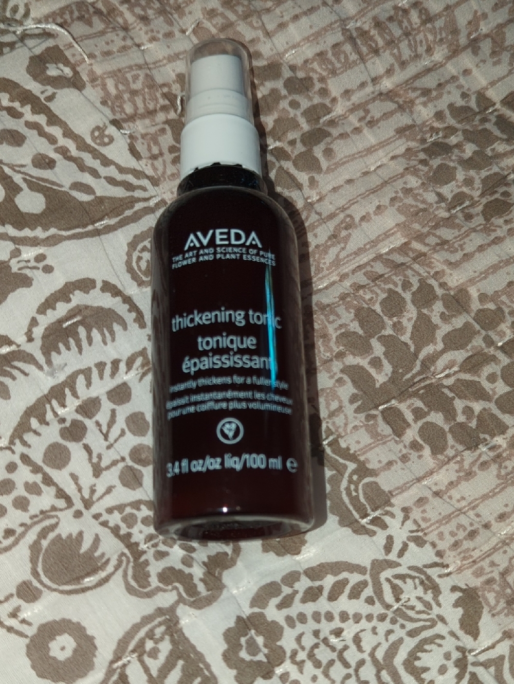 AVEDA Thickening Tonic - Dark Amber and White Spray Bottle